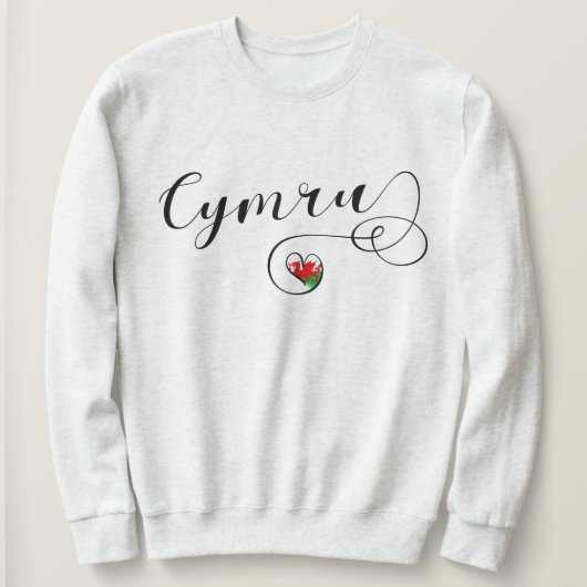 Sweatshirt Drapeau De Cymru Wales En Coeur (Design devant)