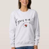 Sweatshirt Drapeau De Cymru Wales En Coeur (Devant)