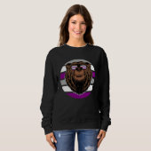 Sweatshirt Drapeau de fierté asexuée de l'ours grizzly brun d (Devant entier)