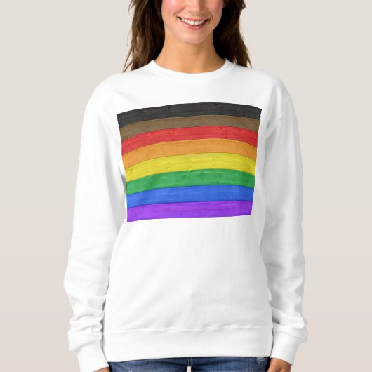 Sweatshirt Drapeau de fierté gay inclusif texturé de Slippery (Devant)