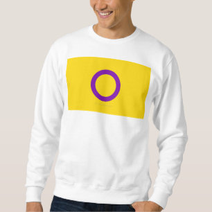 Sweatshirt Drapeau de fierté intersexe de SlipperyJoe's fond 