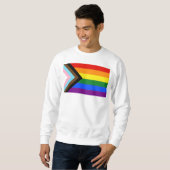 Sweatshirt Drapeau de fierté Progress Pride de SlipperyJoe si (Devant entier)