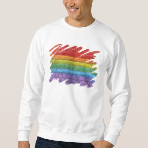 Sweatshirt Drapeau de gay pride de mosaïque d'arc-en-ciel
