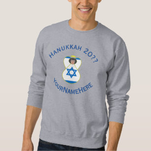 Sweatshirt Drapeau de Hanukkah d'Israël Ange personnalisé pou