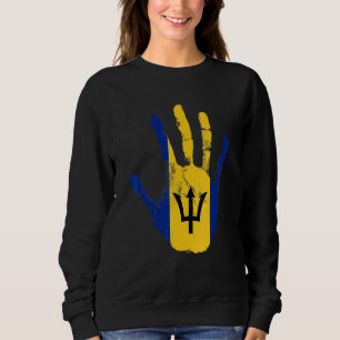 Sweatshirt Drapeau de la Barbade Bridgetown Sport de Hand Foo