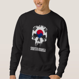 Sweatshirt Drapeau de la Corée du Sud Crâne Fierté sud-coréen