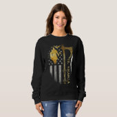 Sweatshirt Drapeau de la hache viking américaine Til Valhalla (Devant entier)