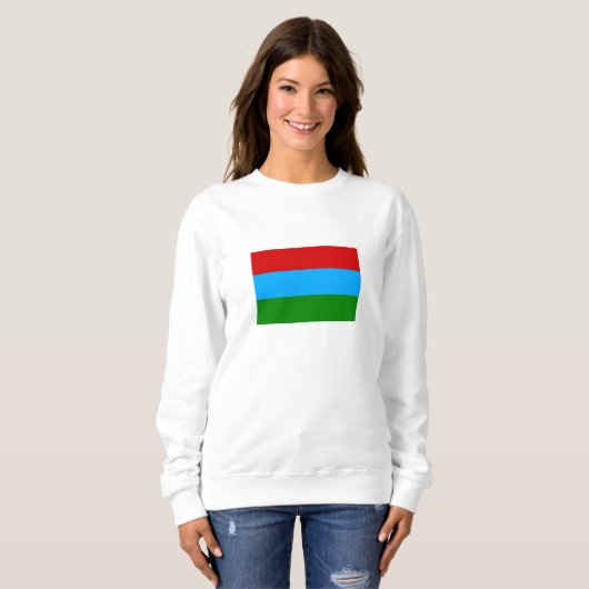 Sweatshirt Drapeau de la République de Karelia (Devant entier)
