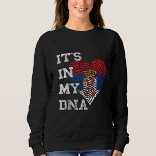 Sweatshirt Drapeau de la Serbie C'est dans mon empreinte digi