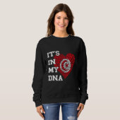 Sweatshirt Drapeau de la Tunisie C'est dans mon empreinte dig (Devant entier)