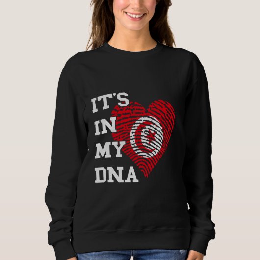 Sweatshirt Drapeau de la Tunisie C'est dans mon empreinte dig (Devant)