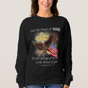 Sweatshirt Drapeau de l'aigle Patriot chrétien Usa Une nation