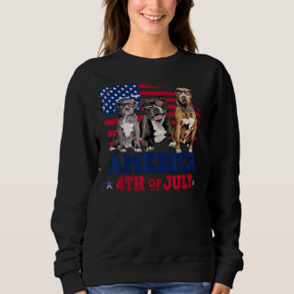 Sweatshirt Drapeau de l'Amérique de Pitbull 4 juillet fête de