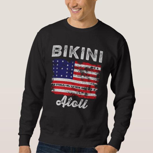 Sweatshirt Drapeau de l'atoll de Bikini en état de détresse (Devant)