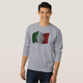Sweatshirt Drapeau de ondulation de l'Italie (Devant entier)