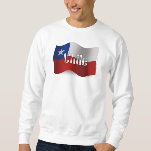 Sweatshirt Drapeau de ondulation du Chili (Devant)