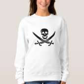 Sweatshirt Drapeau de pirate Crâne croisé épées (Devant)