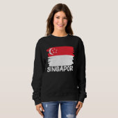 Sweatshirt Drapeau de Singapour cool (Devant entier)