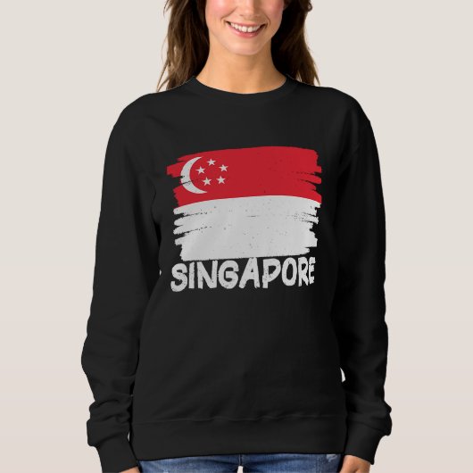 Sweatshirt Drapeau de Singapour cool (Devant)