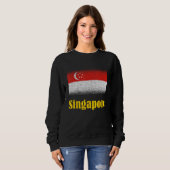 Sweatshirt Drapeau de Singapour Drapeau de Singapour Drapeau (Devant entier)