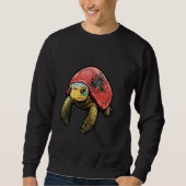 Sweatshirt Drapeau de tortue albanaise mignonne Albanie Fiert (Devant)
