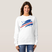 Sweatshirt Drapeau déchiré de Cabo Verde (Devant entier)