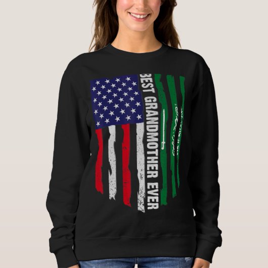 Sweatshirt Drapeau des États-Unis et drapeau de l'Arabie saou (Devant)