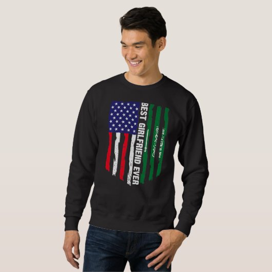 Sweatshirt Drapeau des États-Unis et drapeau de l'Arabie Saou (Devant entier)