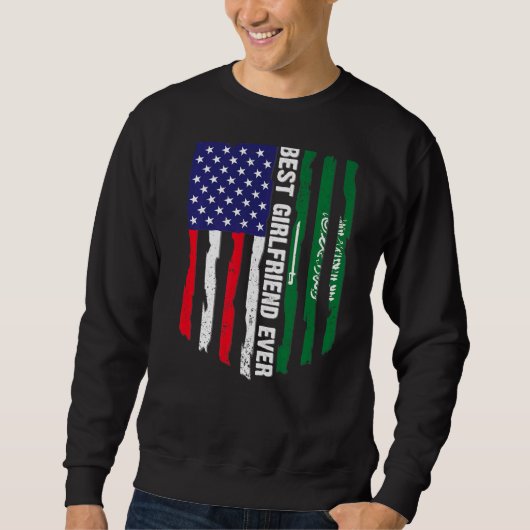 Sweatshirt Drapeau des États-Unis et drapeau de l'Arabie Saou (Devant)