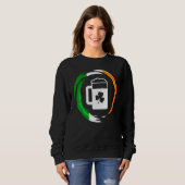 Sweatshirt Drapeau d'Irlande Drôle amusant St Patrick's Day B (Devant entier)