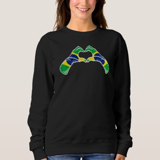 Sweatshirt Drapeau du Brésil Cœur brésilien (Devant)