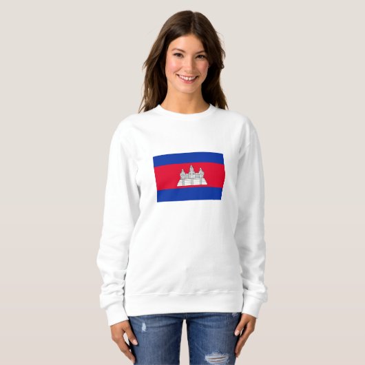 Sweatshirt Drapeau du Cambodge patriotique (Devant entier)