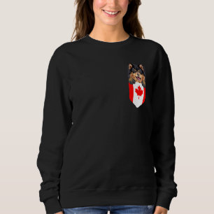 Sweatshirt Drapeau du Canada Chien finnois de Laponie dans la