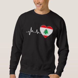 Sweatshirt Drapeau du Liban Battement de coeur Comme carte du