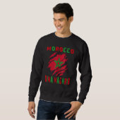Sweatshirt Drapeau du Maroc Cool Rouge et Vert Drapeau Maroca (Devant entier)