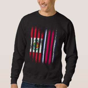 Sweatshirt Drapeau du Pérou Drapeaux du Costa Rica cultivé Pa