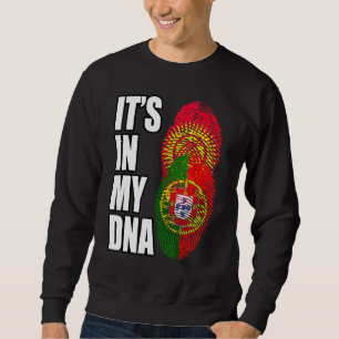 Sweatshirt Drapeau Du Portugais Et Du Kirghizistan Mélangeant