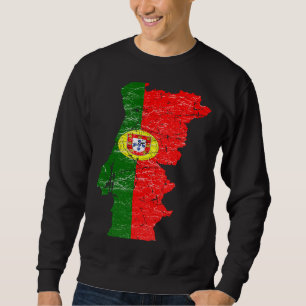 Sweatshirt Drapeau du Portugal avec carte portugaise graphiqu