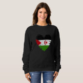 Sweatshirt Drapeau du Sahara Occidental Drapeau de la Croix d (Devant entier)