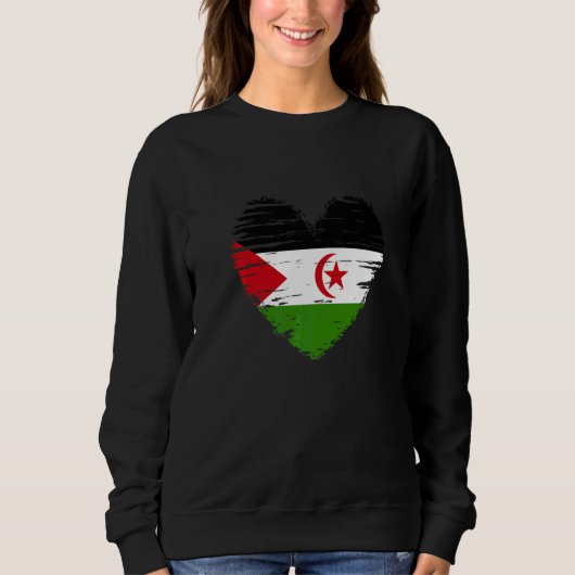 Sweatshirt Drapeau du Sahara Occidental Drapeau de la Croix d (Devant)