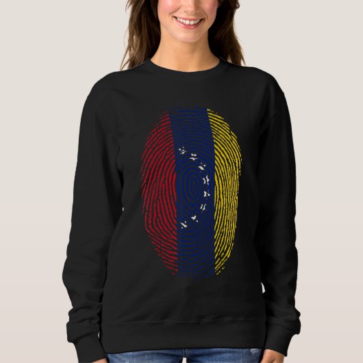 Sweatshirt Drapeau du Vénézuela Empreinte Digitale ADN Hommes (Devant)