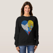 Sweatshirt Drapeau écossais équatorien Coeur (Devant entier)