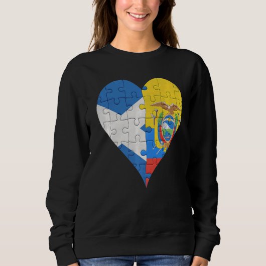 Sweatshirt Drapeau écossais équatorien Coeur (Devant)