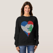 Sweatshirt Drapeau écossais libanais Heart (Devant entier)