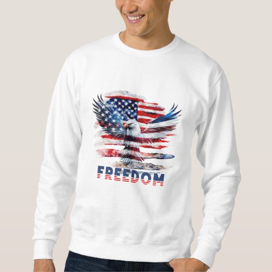 Sweatshirt Drapeau et aigle des Etats-Unis.Liberté. (Devant)
