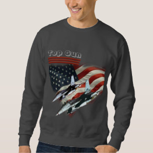 Sweatshirt Drapeau et avions de chasse de Top Gun de T-shirt