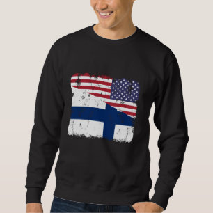 Sweatshirt Drapeau finlandais américain Finn Suomi Sisu Racin