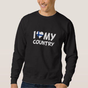 Sweatshirt Drapeau finlandais Coeur J'aime Mon pays Finlande
