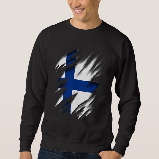 Sweatshirt Drapeau Finlandais De Finlande (Devant)