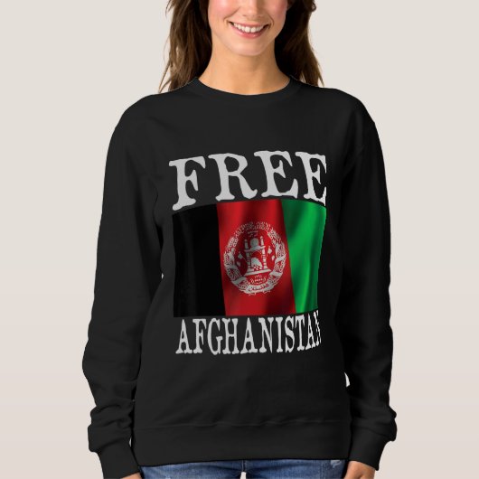 Sweatshirt Drapeau Free Afghanistan noir (Devant)